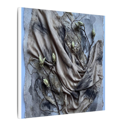 Japandi Silk Drape in Moonlight | Texture Canvas Art