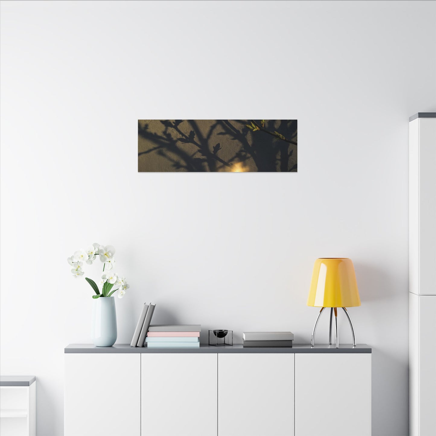 Bold Shadow Play Canvas Art - Moody Minimal Dark Japandi
