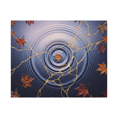 Kintsugi Water Ripple in Dawn | Gold Vein Canvas Art