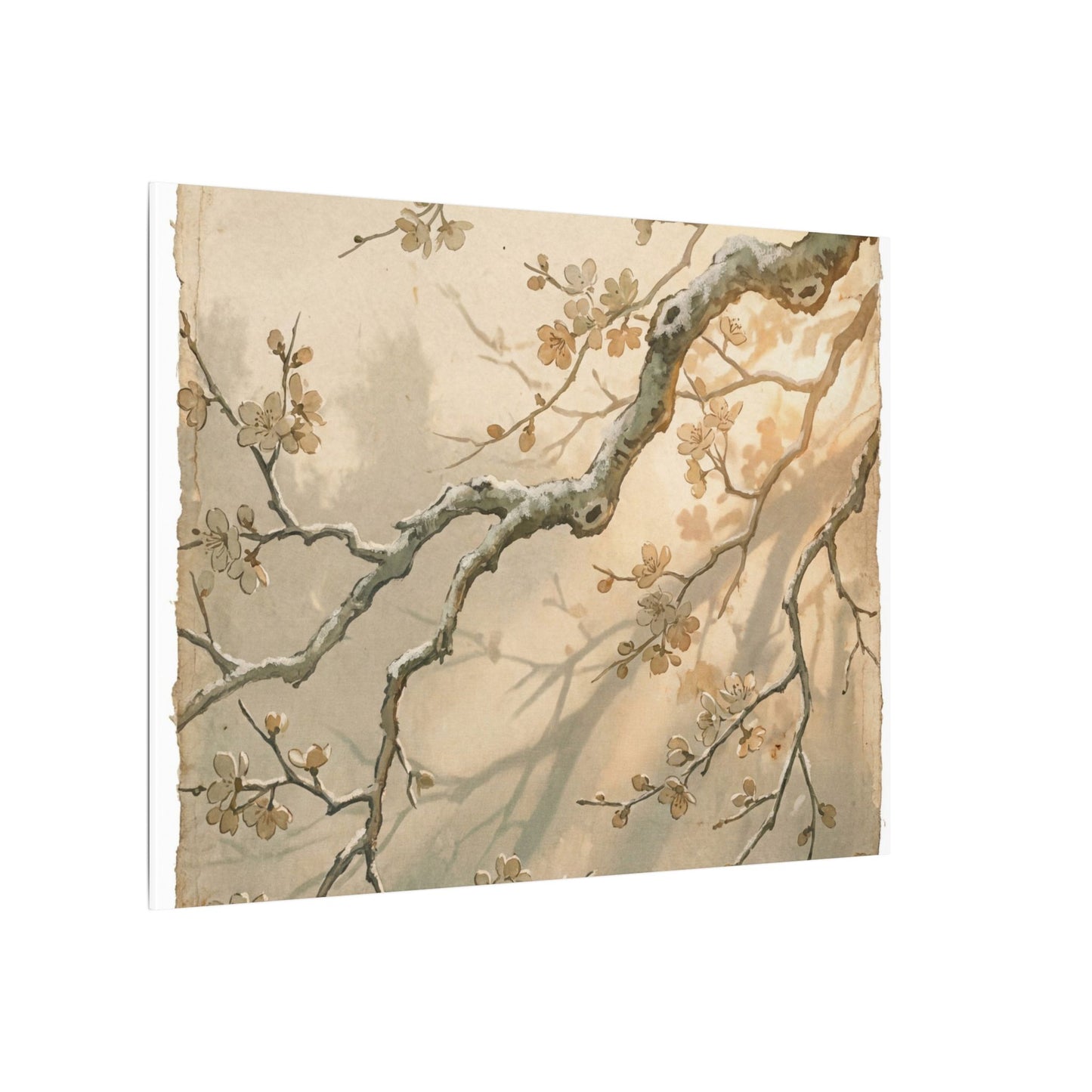 Cherry Blossom Canvas Art | Winter Japandi Japanese Pattern Art