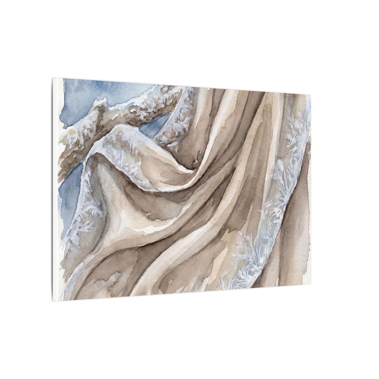 Silk Drape Winter Canvas Art | Japandi Cozy Design