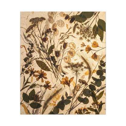 Dried Flowers Summer Canvas Art | Japandi Neutral Design
