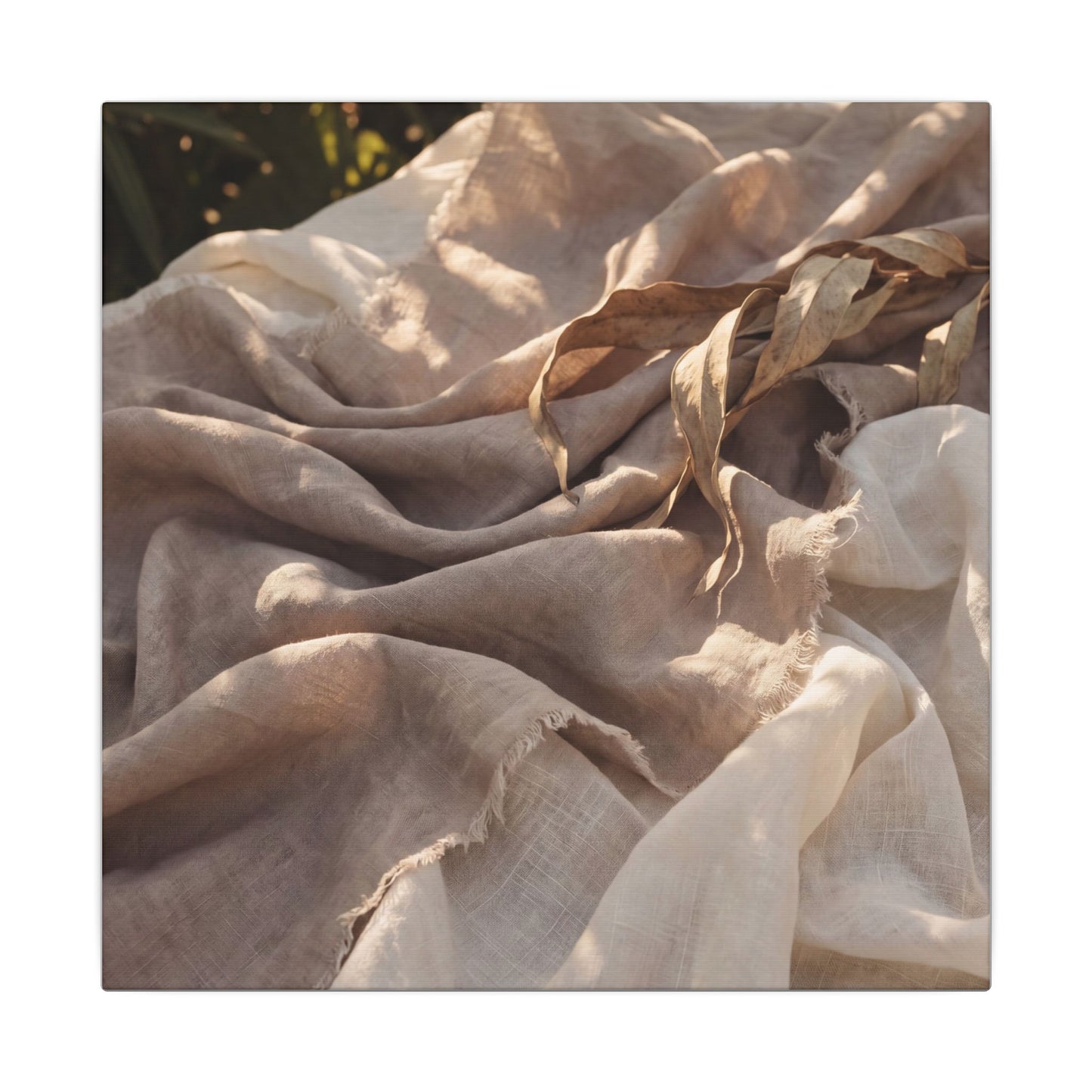 Silk Drape Summer Canvas Art | Japandi Neutral Design