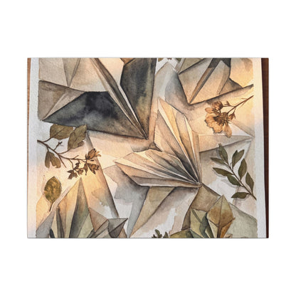 Golden Hour Paper Fold Canvas Art - Japandi Seijaku Art Print