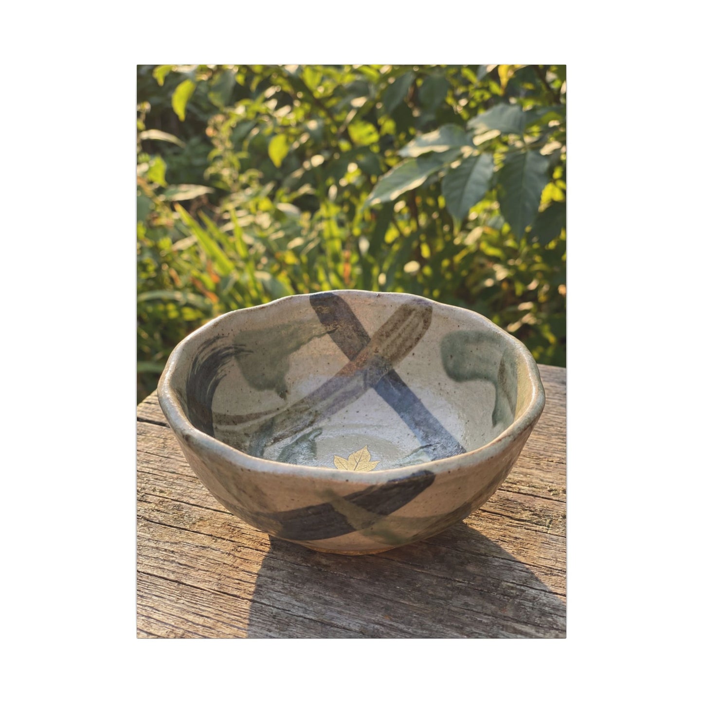 Earthy Ceramic Bowl Canvas Art - Japanese Pattern Japandi