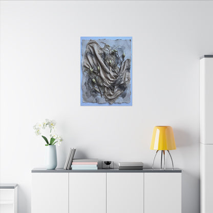 Japandi Silk Drape in Moonlight | Texture Canvas Art