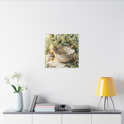 Ceramic Bowl Summer Canvas Art | Japandi Elegant Design
