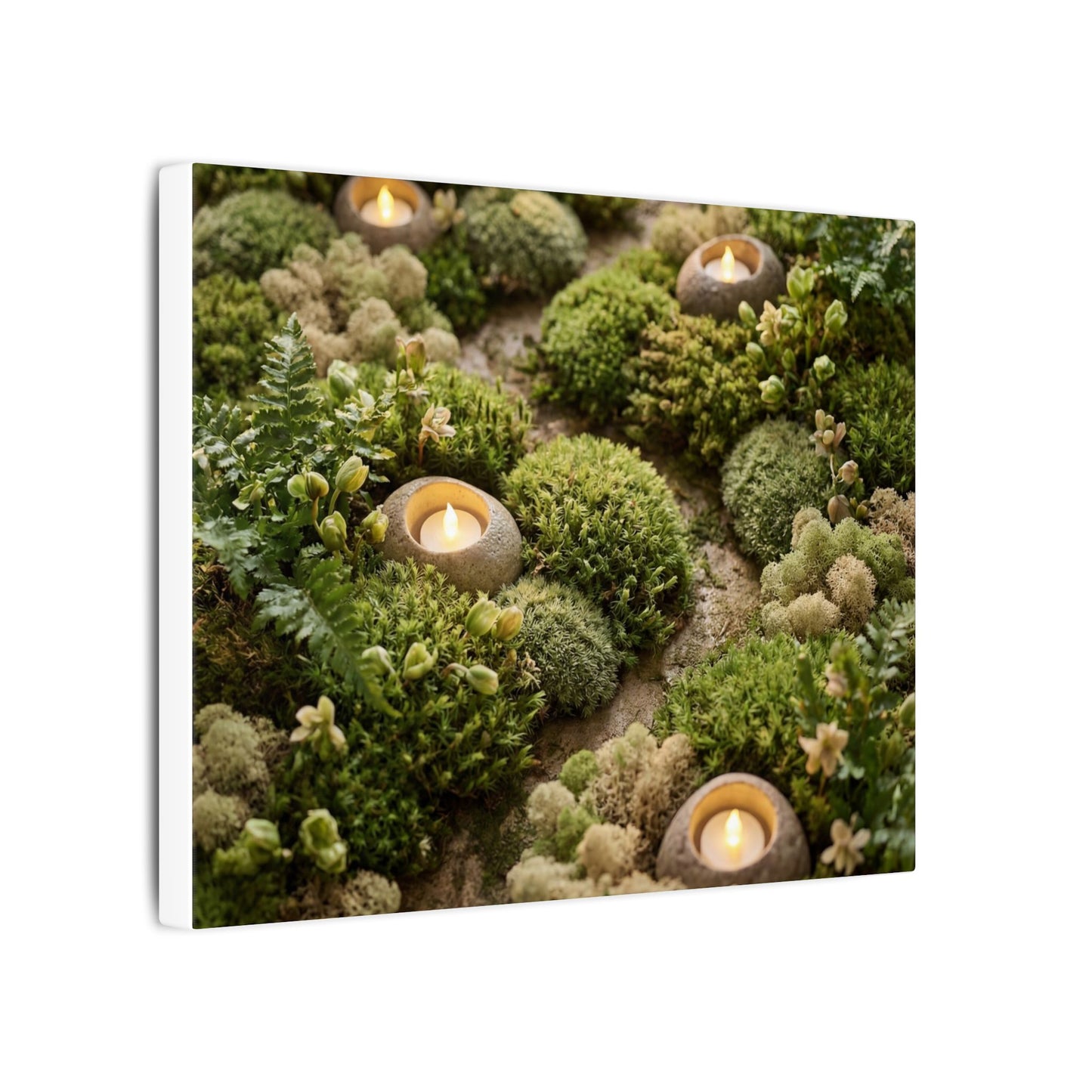 Moss Close Up Japanese Pattern Canvas Art | Neutral Japandi Art