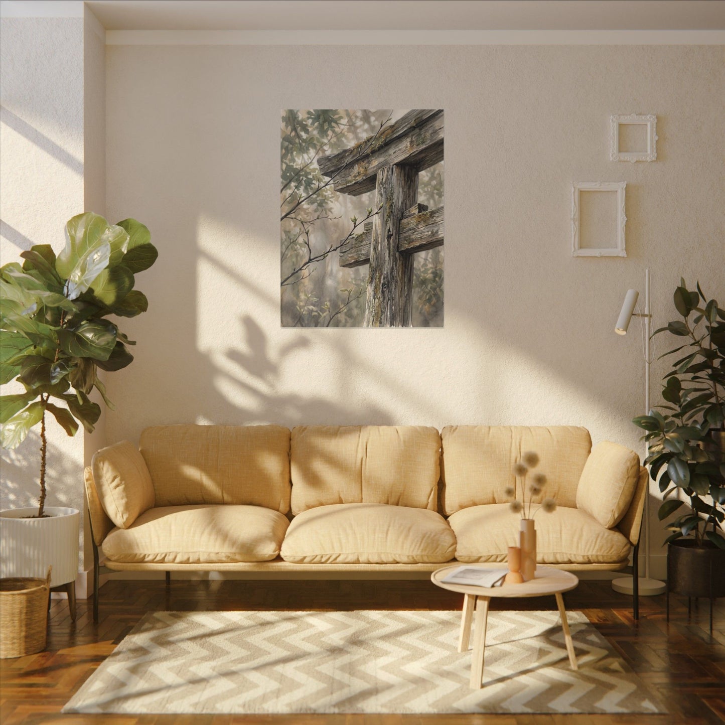 Torii Gate Spring Canvas Art | Japandi Neutral Design