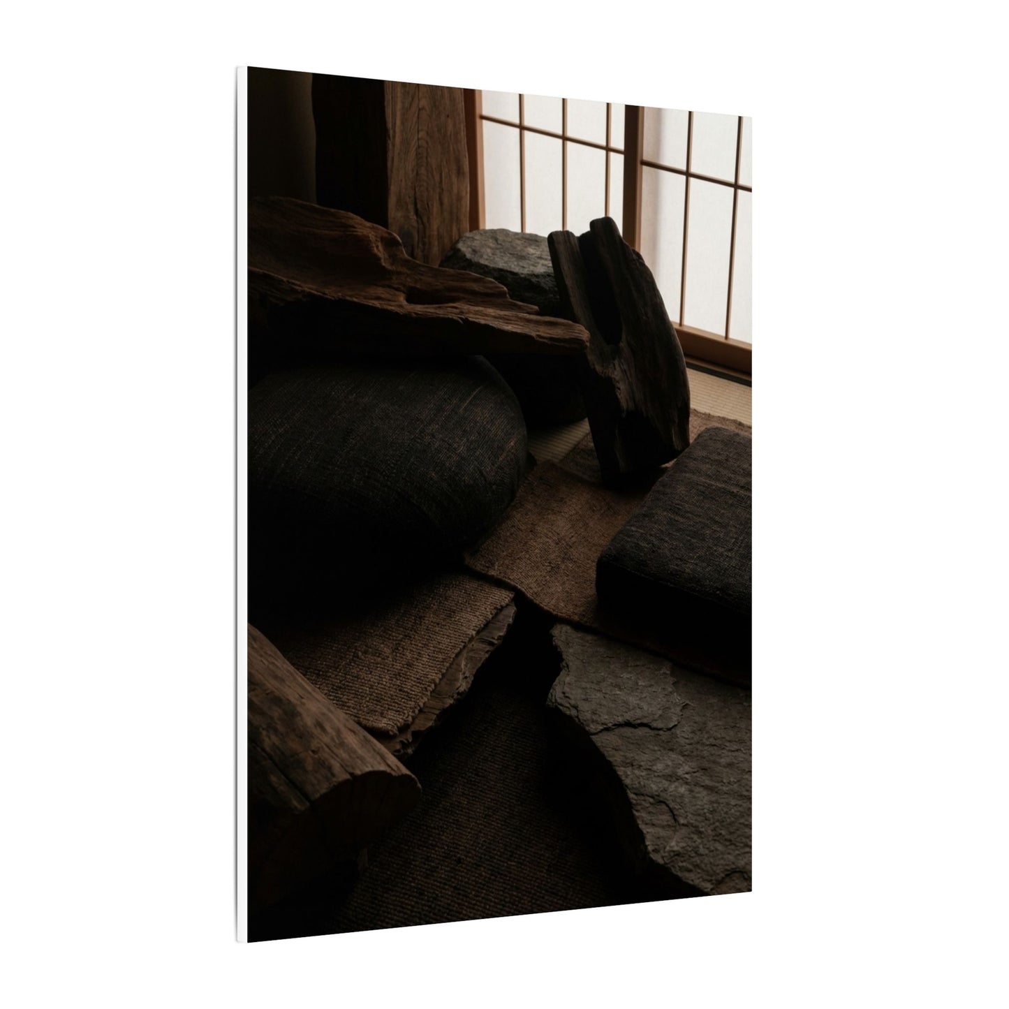 Dark Japandi Shadow Zen Canvas Art