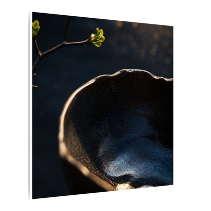 Ma Ceramic Bowl Canvas Art - Dark Japandi Shadow Zen