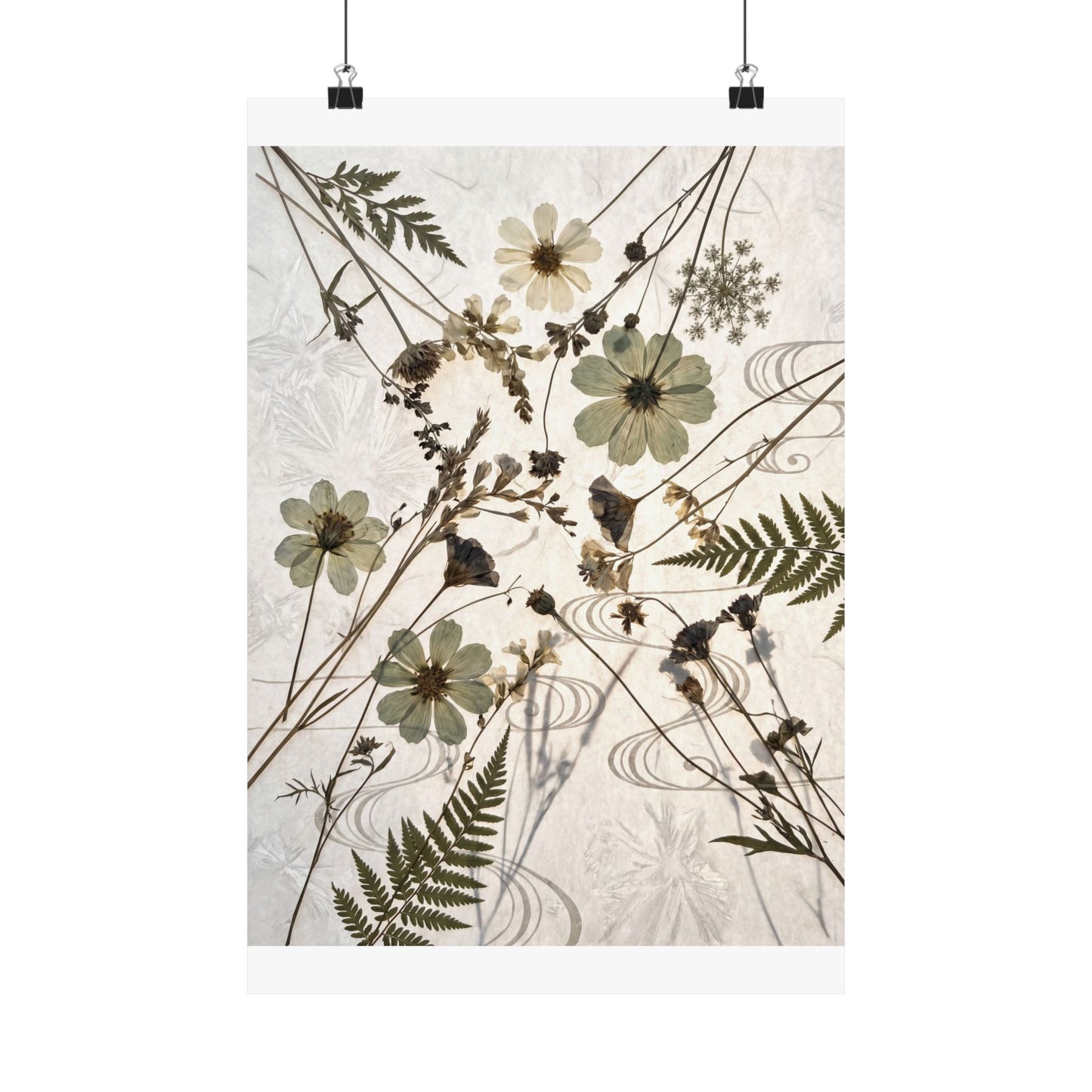 Kanso Dried Flowers Wall Art Print - Japandi Japanese Pattern Art Print