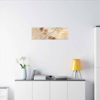 Lotus Flower Canvas Art | Autumn Japandi Minimal Line Art