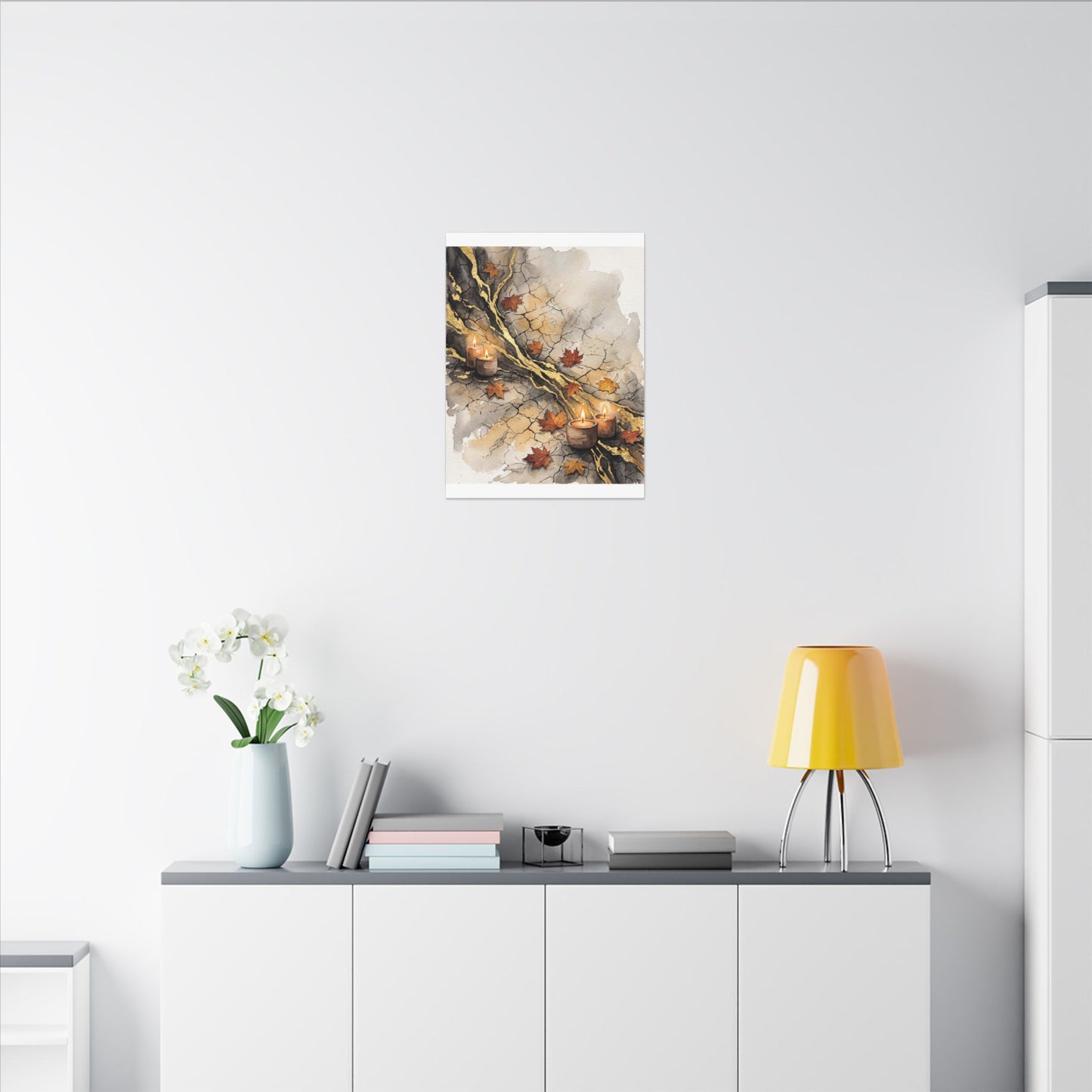 Cracked Earth Autumn Canvas Art | Japandi Warm Design
