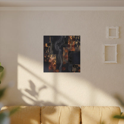 Autumn Incense Smoke Dark Texture Canvas Art | Sophisticated Decor