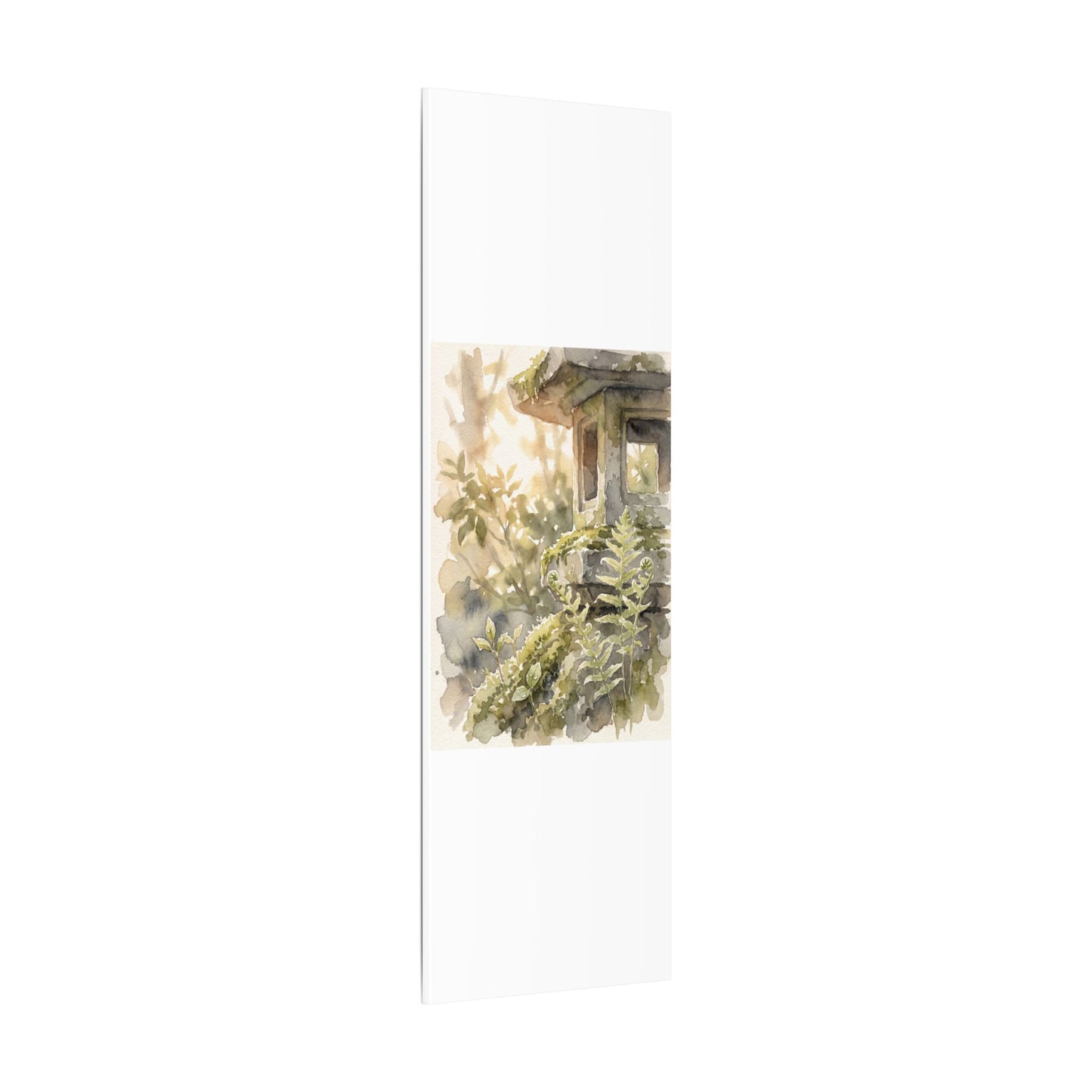 Earthy Stone Lantern Canvas Art - Watercolor Japandi