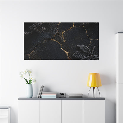 Candlelight Cracked Earth Canvas Art - Dark Japandi Ma