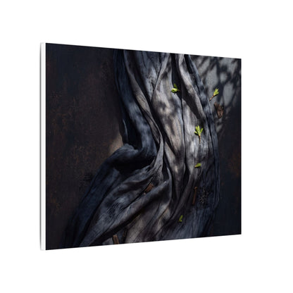 Seijaku Silk Drape Canvas Art - Dark Japandi Dark Texture