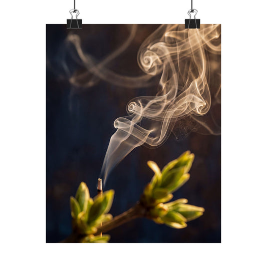 Spring Incense Smoke Dark Texture Wall Art Print | Bold Decor Art Print