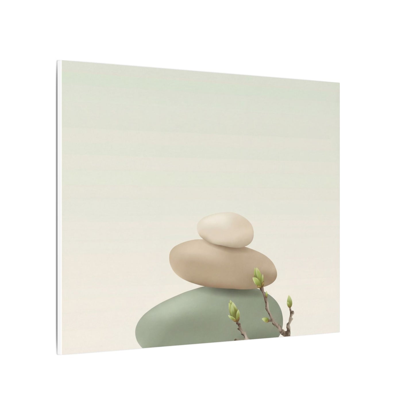 Dawn River Stones Canvas Art - Japandi Fukinsei