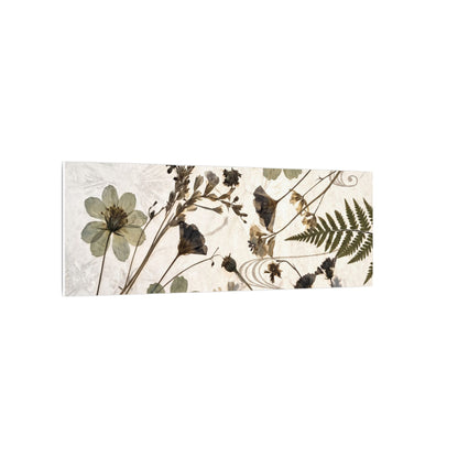 Japandi Dried Flowers in Golden Hour | Japanese Pattern Canvas Art