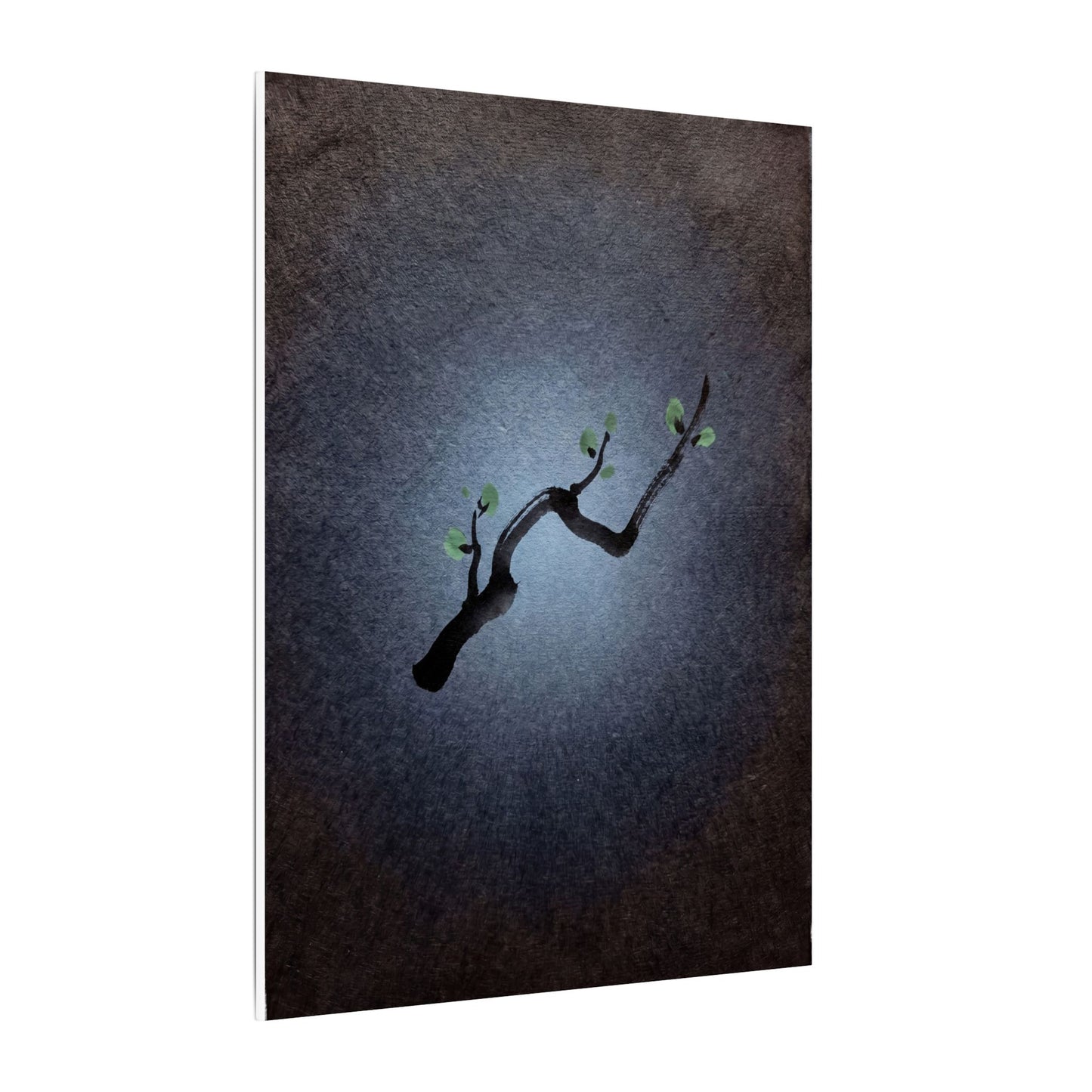 Ink Brushstroke Canvas Art | Spring Dark Japandi Moody Minimal Art