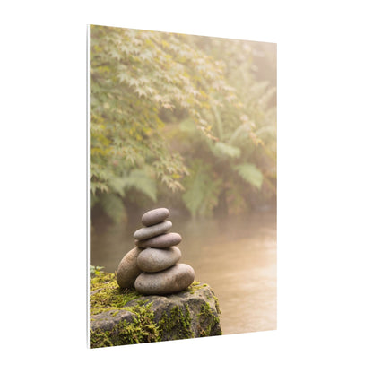 Cozy River Stones Canvas Art - Japanese Pattern Japandi