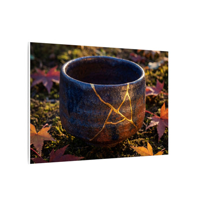 Kanso Moonlit Garden Canvas Art - Kintsugi Gold Repair