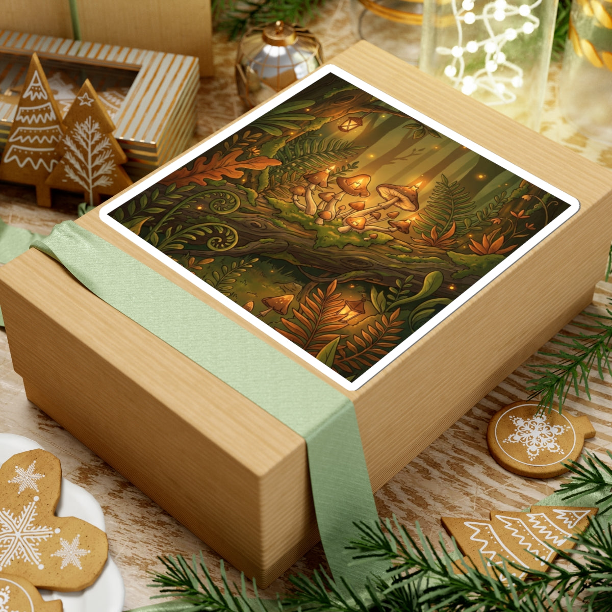 Summer Wild Mushrooms Forest Whimsy Sticker | Rustic Decor Art Print