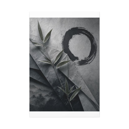 Winter Paper Fold Enso Canvas Art | Serene Decor