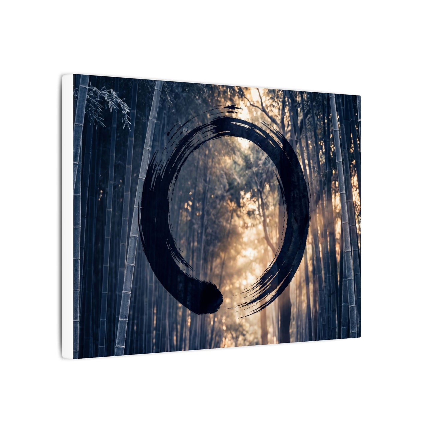 Bamboo Grove Canvas Art | Winter Zen Enso Art
