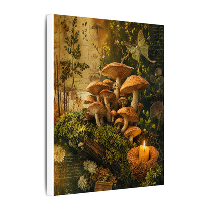 Spring Wild Mushrooms Herbarium Canvas Art | Earthy Decor