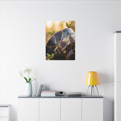 Fukinsei Rust Patina Canvas Art - Kintsugi Gold Repair