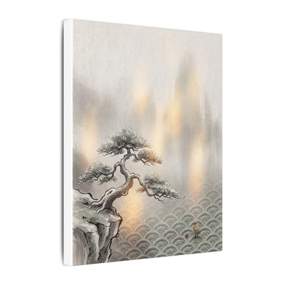 Pine Tree Canvas Art | Winter Japandi Japanese Pattern Art