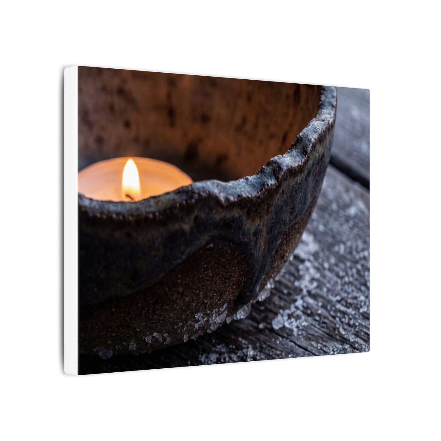 Atmospheric Ceramic Bowl Canvas Art - Moody Minimal Dark Japandi