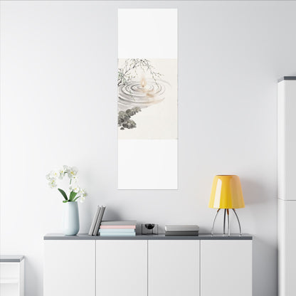 Water Ripple Sumi E Canvas Art | Tranquil Zen Art