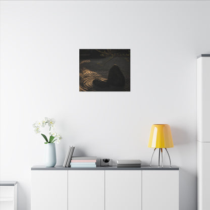 Ma Rock Garden Canvas Art - Dark Japandi Shadow Zen