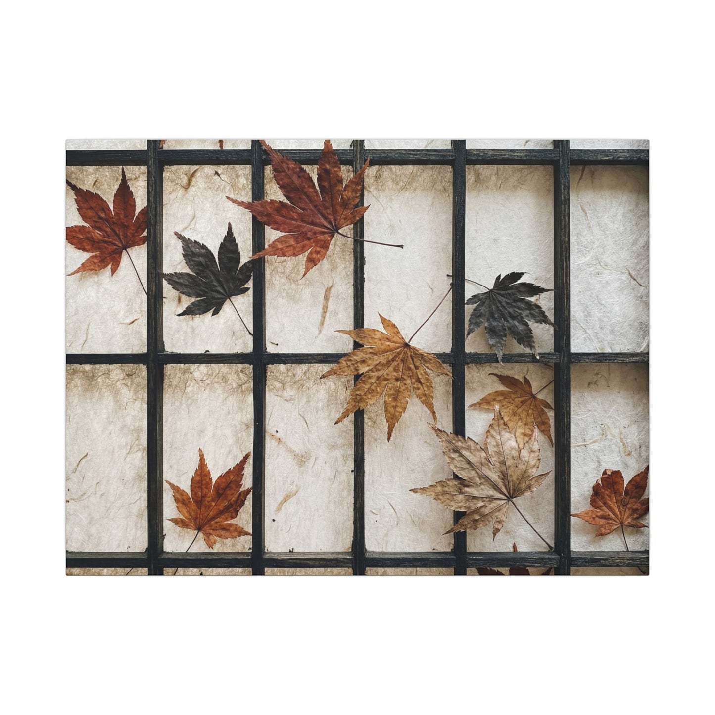 Japandi Shoji Screen in Overcast | Texture Canvas Art Art Print