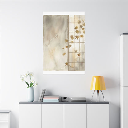 Warm Shoji Screen Canvas Art - Watercolor Japandi