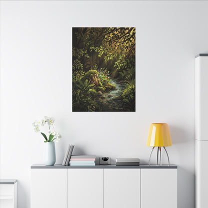Golden Hour Silk Drape Canvas Art - Dark Japandi Datsuzoku