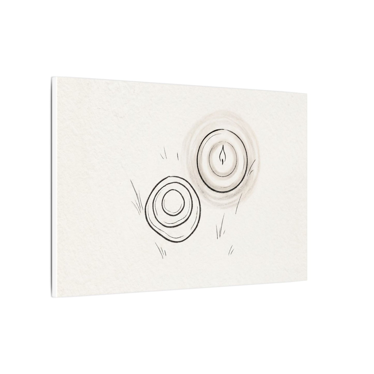 River Stones Canvas Art | Winter Japandi Minimal Line Art