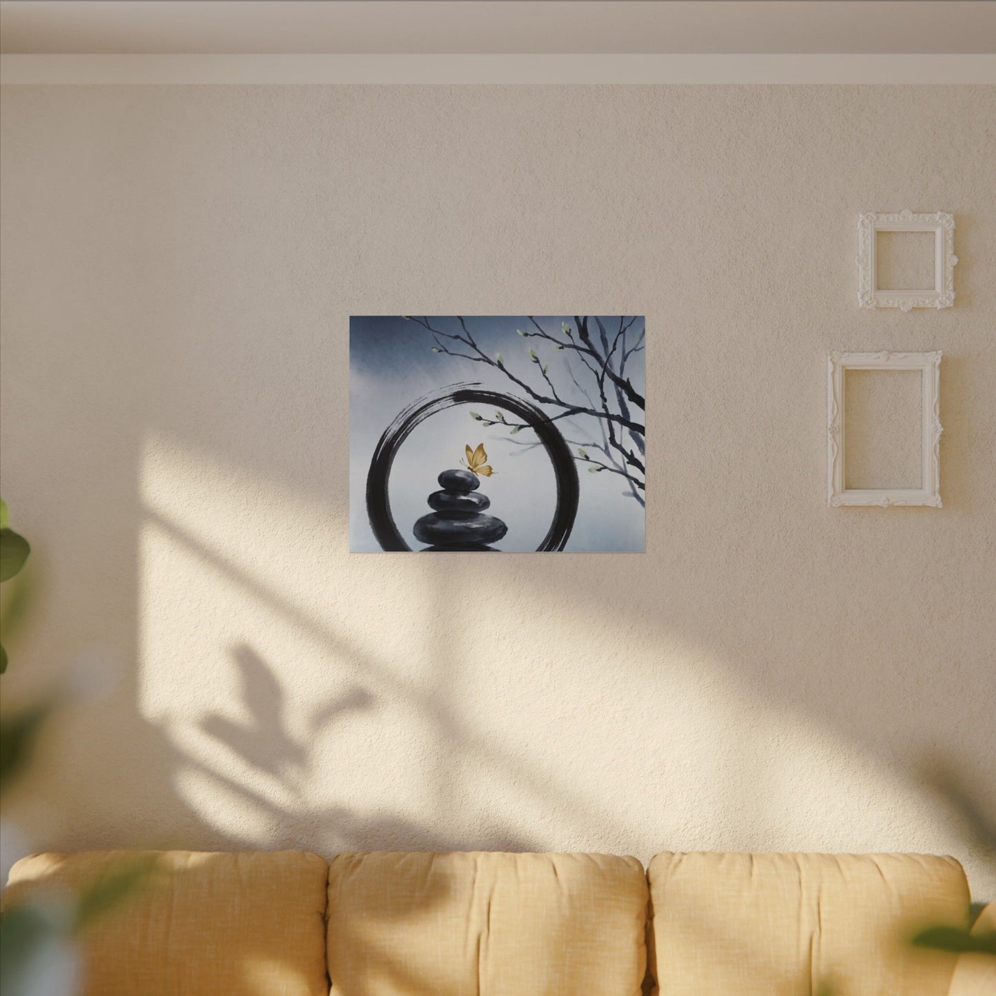 River Stones Spring Canvas Art | Zen Peaceful Design
