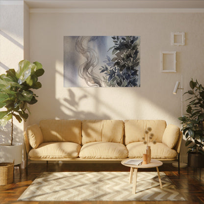 Incense Smoke Summer Canvas Art | Japandi Cozy Design