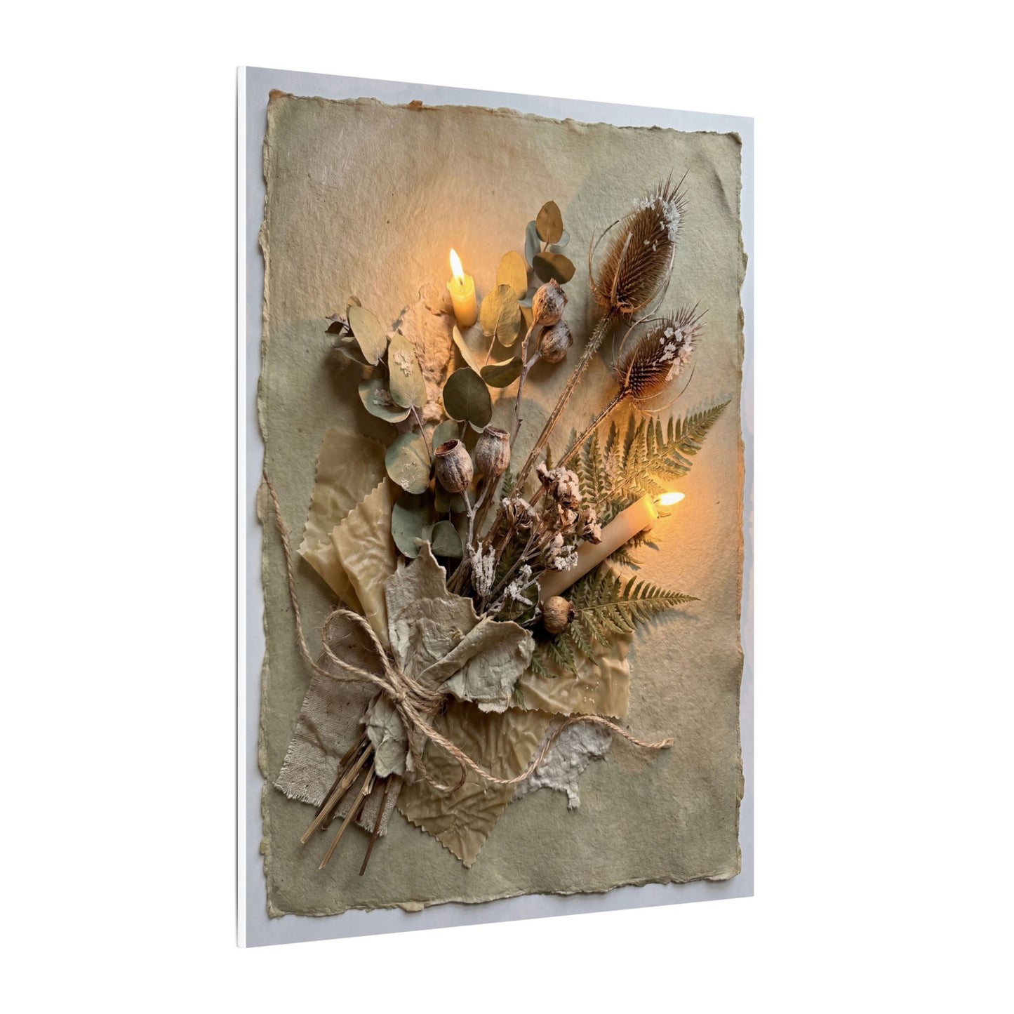 Dried Flowers Texture Canvas Art | Warm Japandi Art