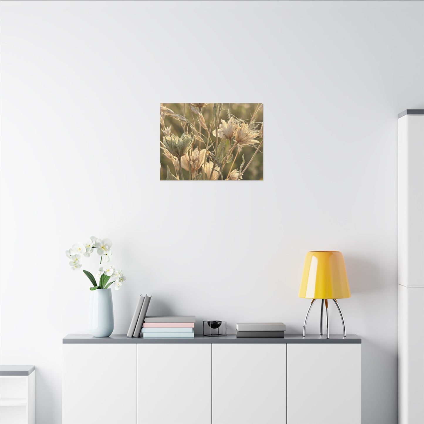 Summer Dried Flowers Minimal Line Canvas Art | Cozy Decor