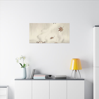 Lotus Flower Canvas Art | Autumn Zen Ukiyo E Inspired Art