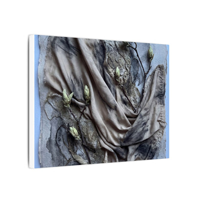 Japandi Silk Drape in Moonlight | Texture Canvas Art
