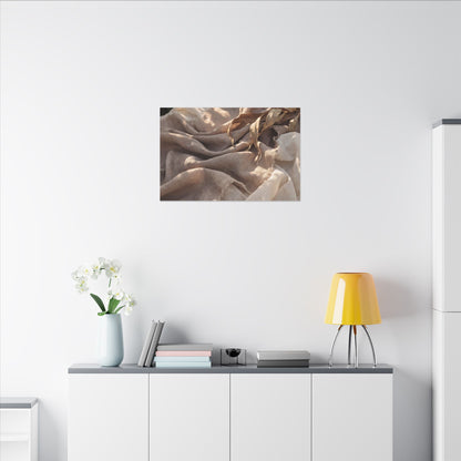Silk Drape Summer Canvas Art | Japandi Neutral Design
