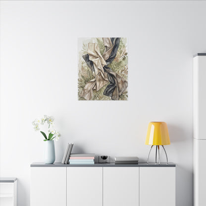 Silk Drape Summer Canvas Art | Japandi Cozy Design