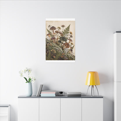Winter Wild Mushrooms Herbarium Canvas Art | Enchanting Decor